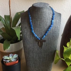 Vintage Baby Blue Dragonfly Necklace